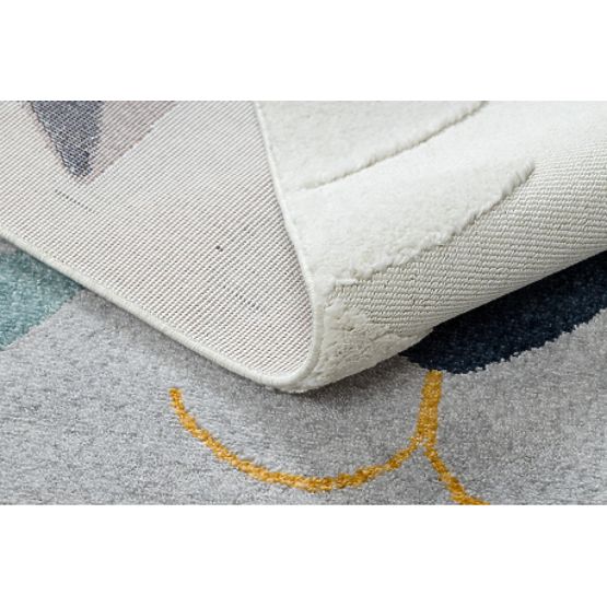 Dywan YOYO GD80 biały / szary - Tygr dla dzieci, strukturalny, sensoryczny Frędzle