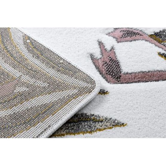 Dywan ZAHRADA, FLAMINGI, LIŚCIE MONSTERY, kremowy