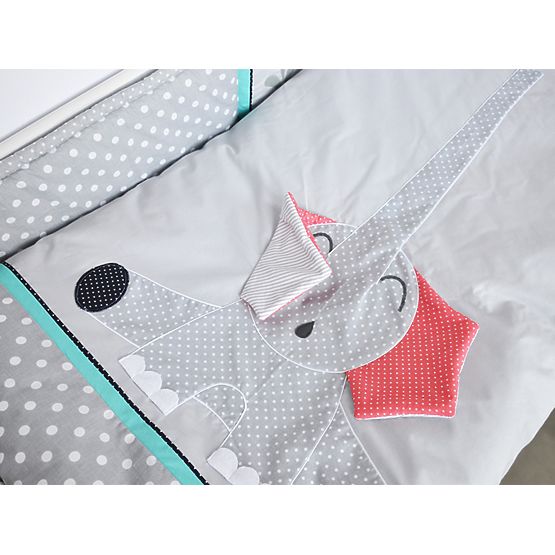 Dziecięca 3-elementowa pościel Słonik szara