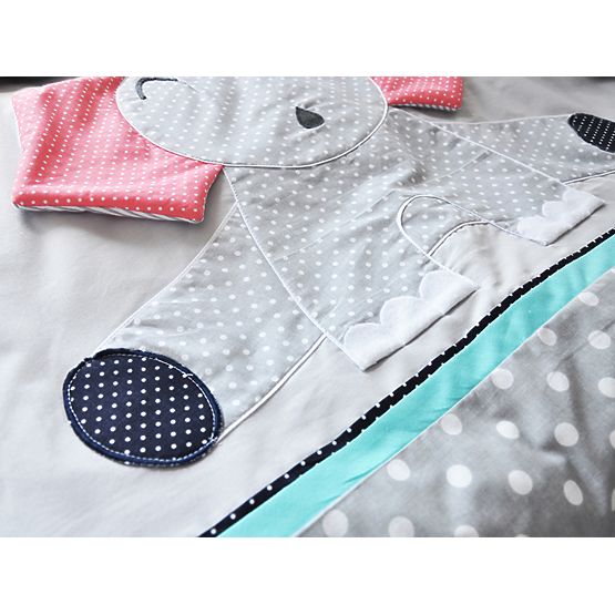 Dziecięca 3-elementowa pościel Słonik szara