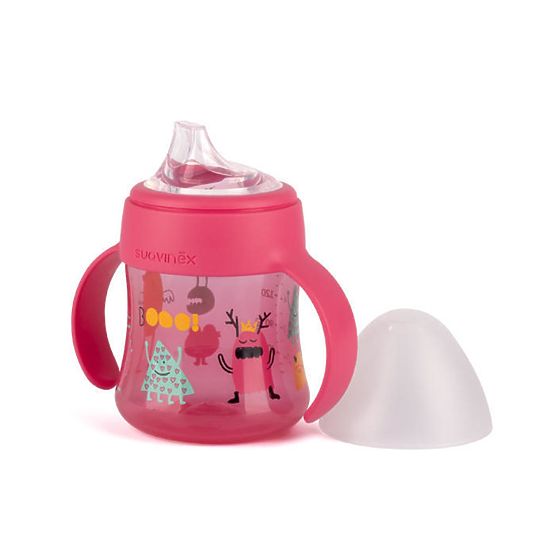 Dziecięca butelka z uszy Suavinex booo - różowa 150 ml
