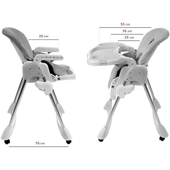 Dziecięca do jedzenia krzesło Luxa - siwy