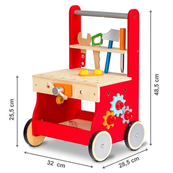 Dziecięca drewniane dílnička z kółkami