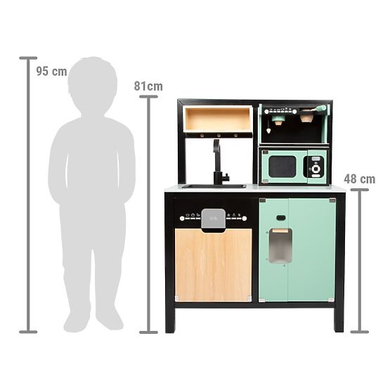 Dziecięca kuchnia industrialna z wyspą kuchenną