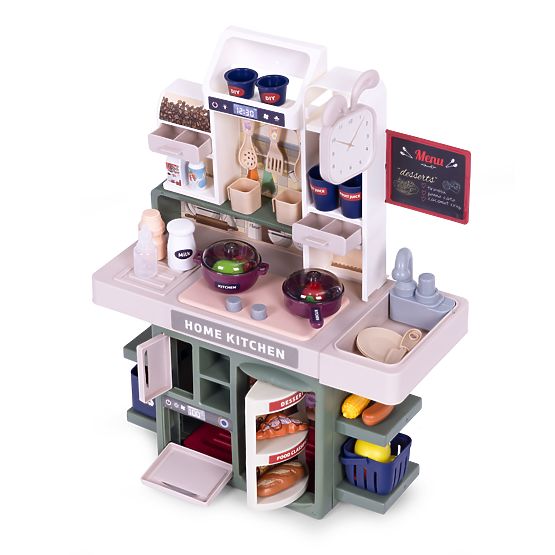 Dziecięca kuchnia z dźwiękami LED i generatorem pary, 35 akcesoriów