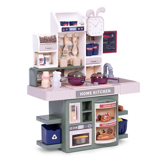 Dziecięca kuchnia z dźwiękami LED i generatorem pary, 35 akcesoriów