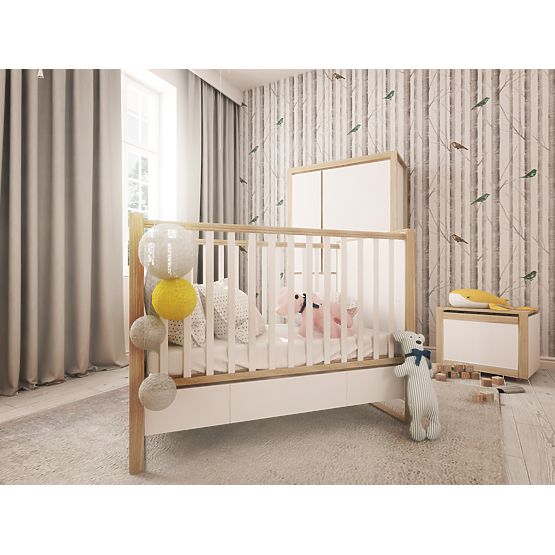 Dziecięca łóżko Elegant Cream z magazynowanie miejscem