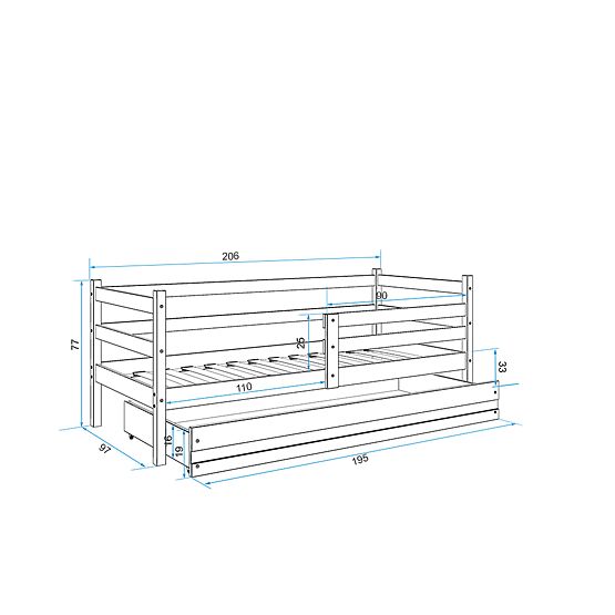 Dziecięca łóżko Erik - naturalnie szary