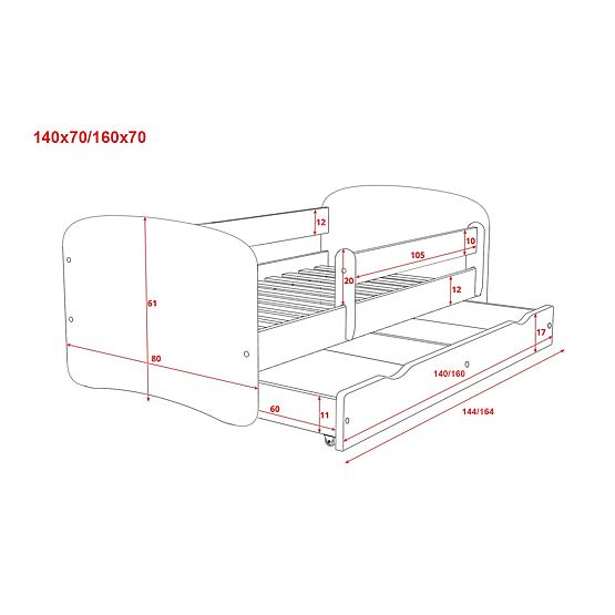 Łóżko dziecięce z barierką - Szop - białe