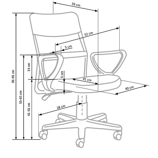 Dziecięca obrotowa krzesło Timmy turkusowa