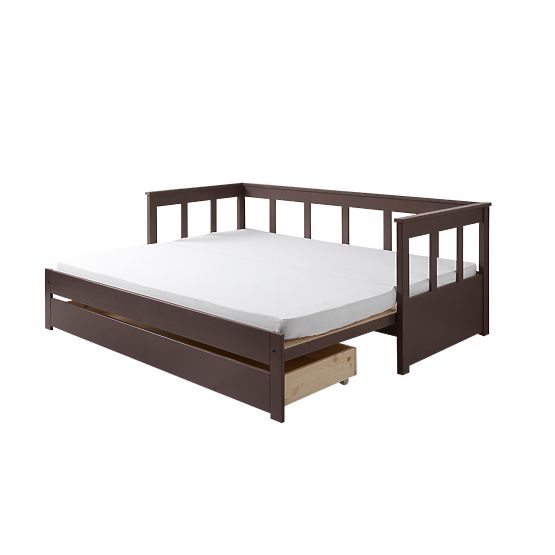 Dziecięca rozkładana łóżko z z powrotem Pino - siwy