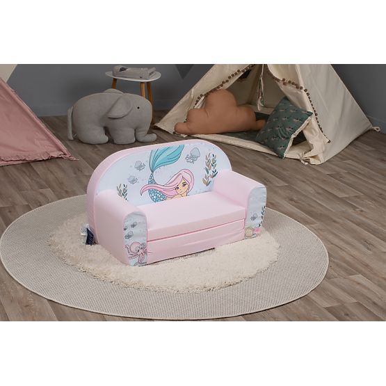 Dziecięca sofa Syrenka - różowo-biała