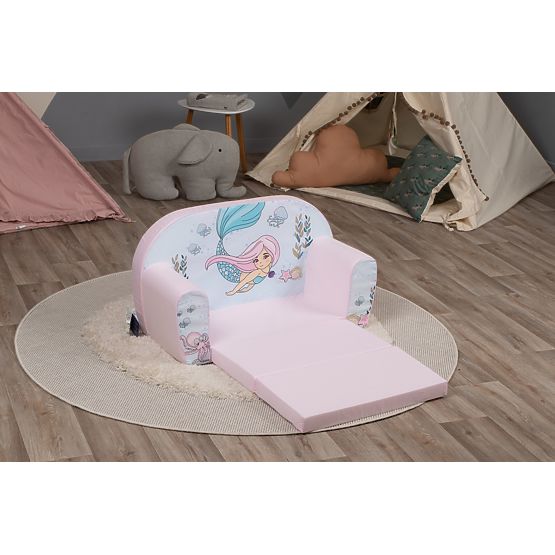 Dziecięca sofa Syrenka - różowo-biała
