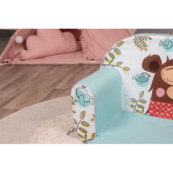 Sofa dziecięca Śpiący miś - turkus