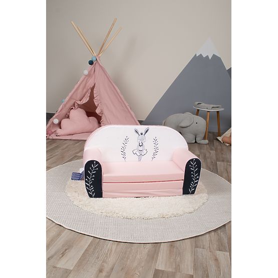 Sofa dziecięca Bunny Ballerina - biało-różowa