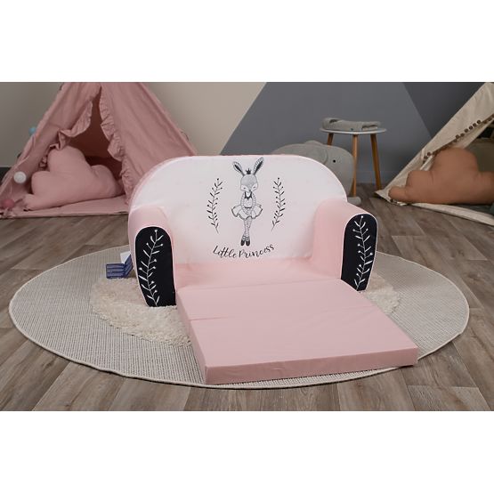 Sofa dziecięca Bunny Ballerina - biało-różowa