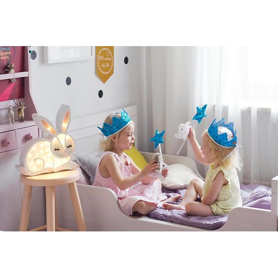 Dziecięce drewniane lampa Bunny dziewczyna - białe