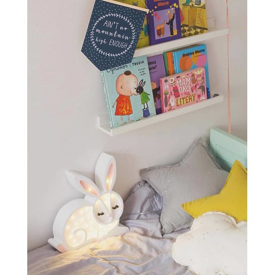 Dziecięce drewniane lampa Bunny dziewczyna - białe