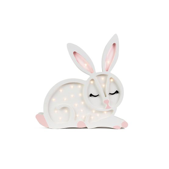 Dziecięce drewniane lampa Bunny dziewczyna - białe