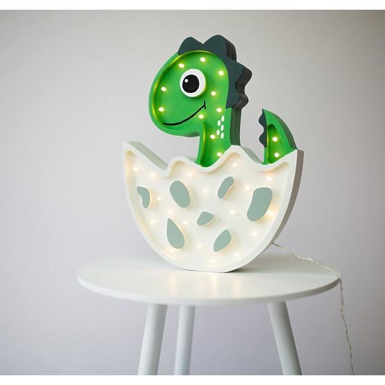 Dziecięce drewniane lampa LED lampa Dino - zielone