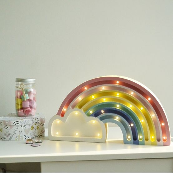 Dziecięce drewniane lampa LED lampa Pastel tęcza