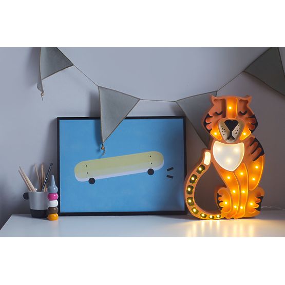 Dziecięce drewniane lampa Tygrys