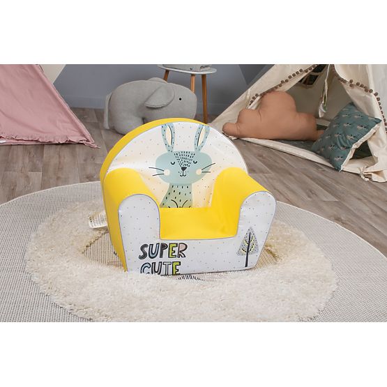 Dziecięce krzesełko Bunny dziewczyna - żółto-biały
