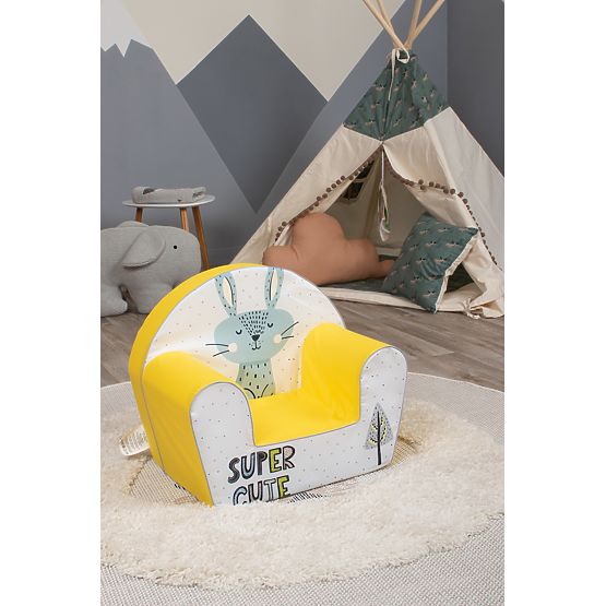 Dziecięce krzesełko Bunny dziewczyna - żółto-biały