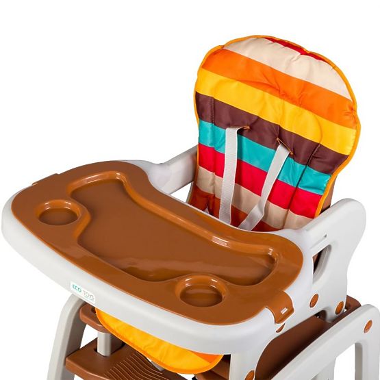 Dziecięce krzesełko do karmienia 3w1 - brązowe