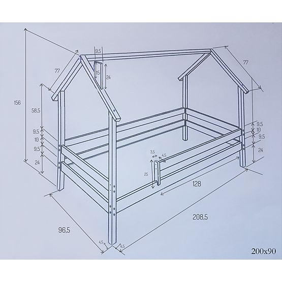 Dziecięce łóżko domek Frank - białe
