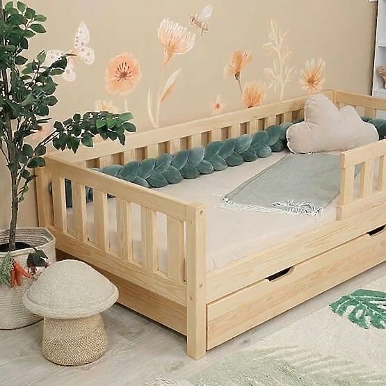 Dziecięce łóżko Montessori Ourbaby Meadow plus - naturalne