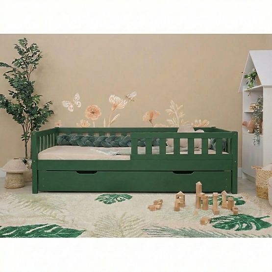 Dziecięce łóżko Montessori Ourbaby Meadow plus - zielone