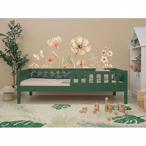 Dziecięce łóżko Montessori Ourbaby Meadow plus - zielone