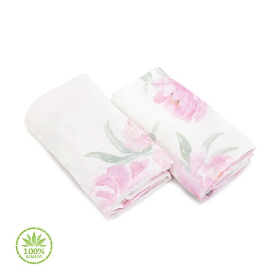Dziecięce muślin pieluszki Peonie