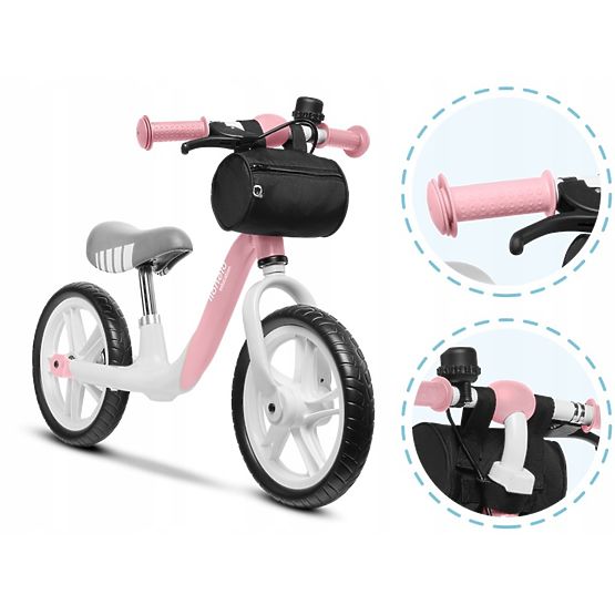 Leżaczek dziecięcy Arie z hamulcem ręcznym - różowo-szary