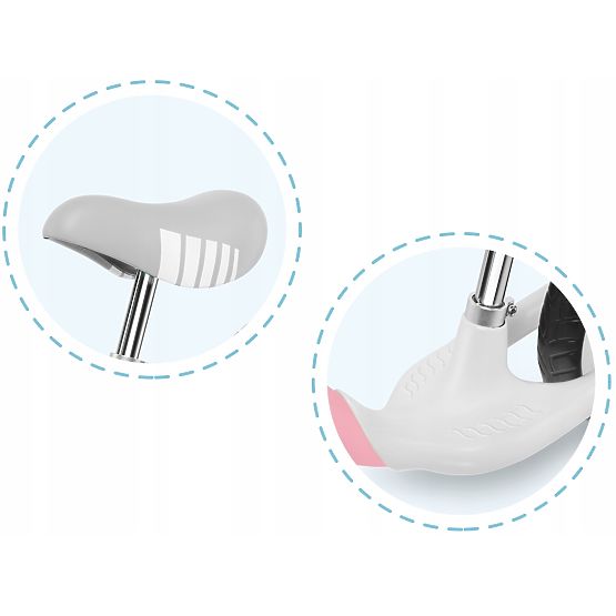 Leżaczek dziecięcy Arie z hamulcem ręcznym - różowo-szary