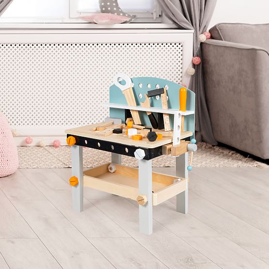 Dziecięcy drewnianny praca workbench