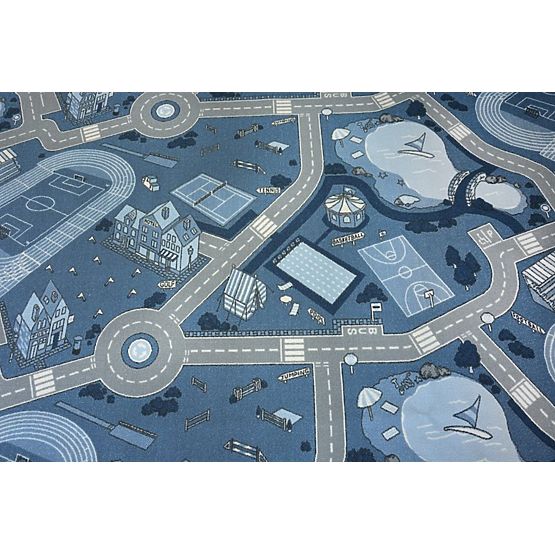 Dziecięcy dywan antypoślizgowy Street niebieski