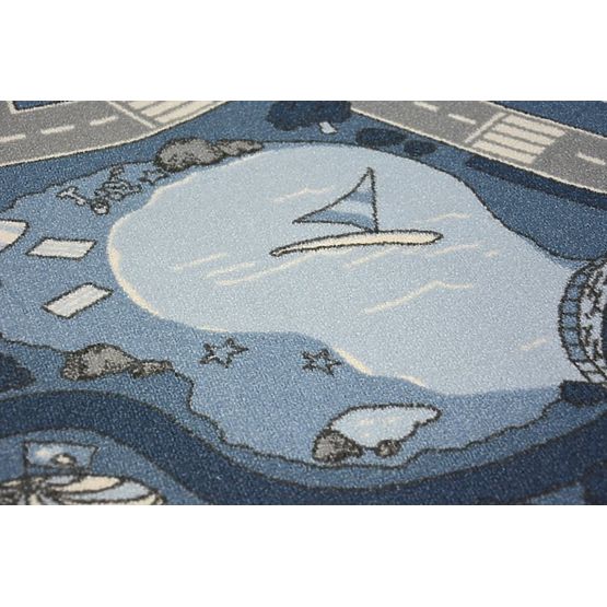 Dziecięcy dywan antypoślizgowy Street niebieski