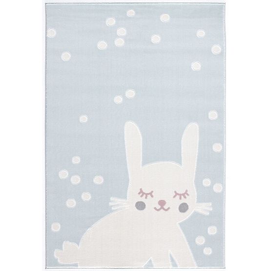 Dziecięcy dywan Bunny dziewczyna - niebieski