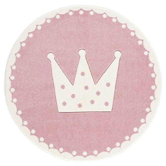 Dziecięcy dywan Crown - różowy i biały