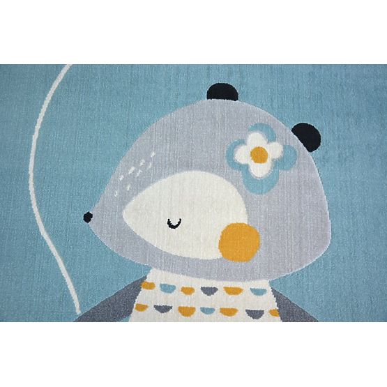 Dziecięcy dywan Mysz - niebieski