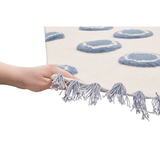 Dziecięcy dywan Ring - kremowo-niebieski