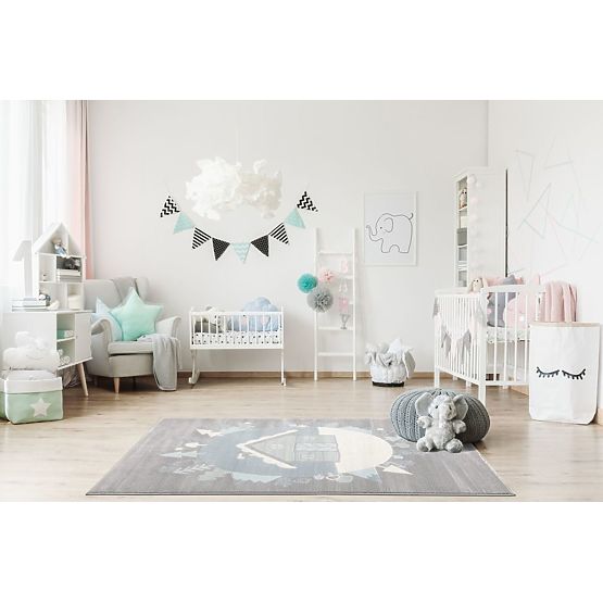 Dziecięcy dywan Scandic Home - szaro-niebieski