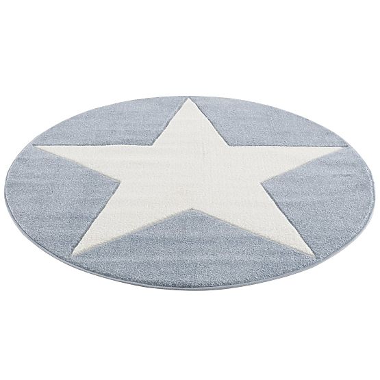 Dziecięcy dywan STAR niebieski / biały