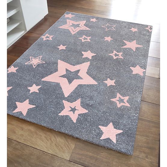 Dziecięcy dywan STARLIGHT srebrnoszary/różowy