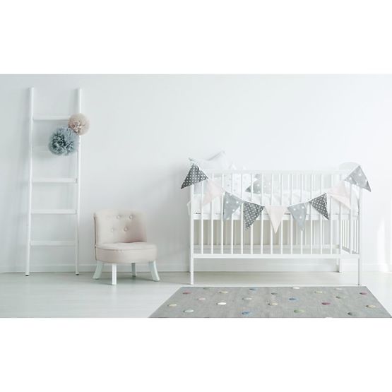 Dziecięcy dywan z groszki - siwy
