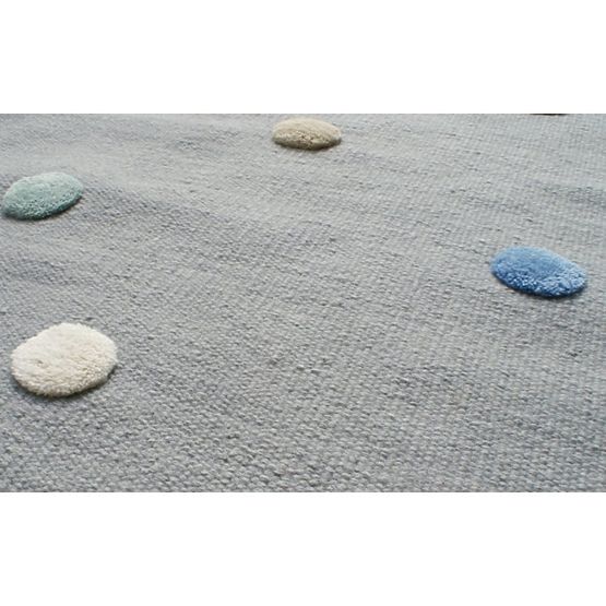 Dziecięcy dywan z groszki - siwy