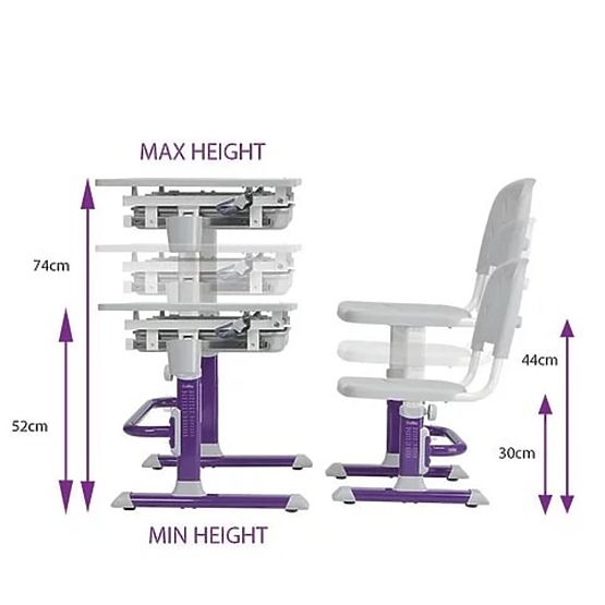 Dziecięcy pisanie stół + krzesło Cubby Lupin - fioletowy