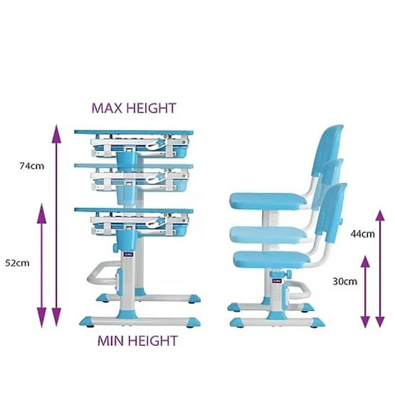 Dziecięcy pisanie stół + krzesło Cubby Lupin - niebieski